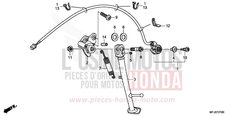 BEQUILLE de CBR600RR ABS GRAPHITE BLACK (NHB01) de 2012